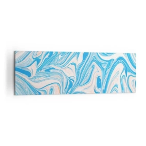 Quadro em tela - Derramado em turquesa - 160x50 cm