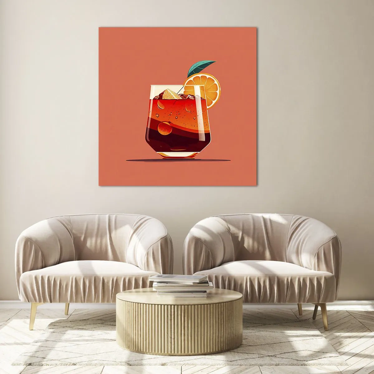 Quadro em vidro - Refresco de verão - 50x50 cm