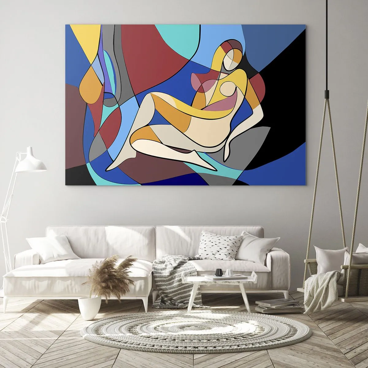 Quadro em vidro - Acto cubista - 120x80 cm