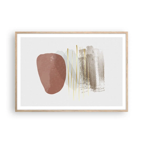 Pôster com moldura de carvalho claro - Colunata abstrata - 100x70 cm