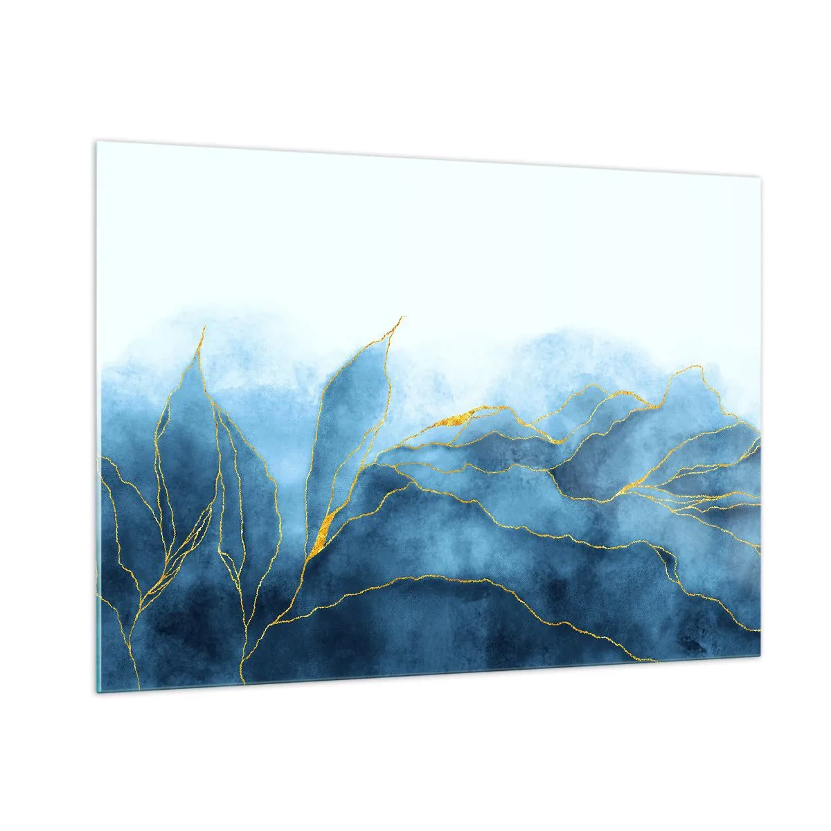 Quadro em vidro - Azul dourado - 100x70 cm