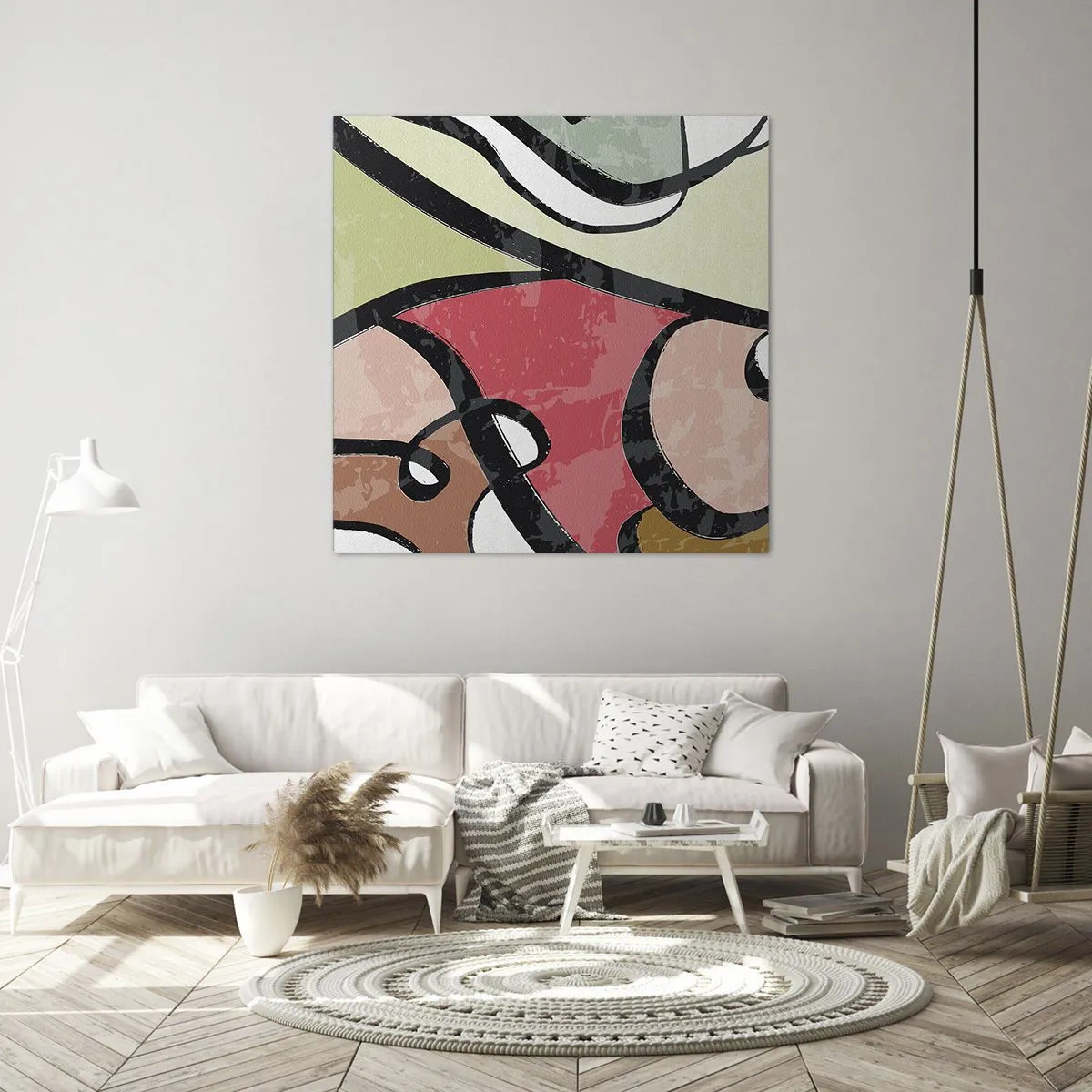 Quadro em tela - Piruetas entre cores - 60x60 cm