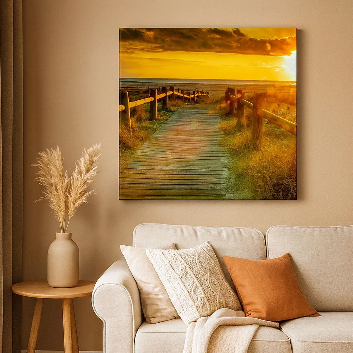 Quadro em tela - Banhado em ouro antigo - 30x30 cm