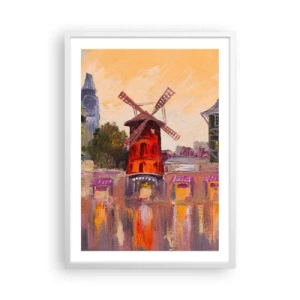 Pôster em moldura branca - Ícones parisienses – Moulin Rouge - 50x70 cm