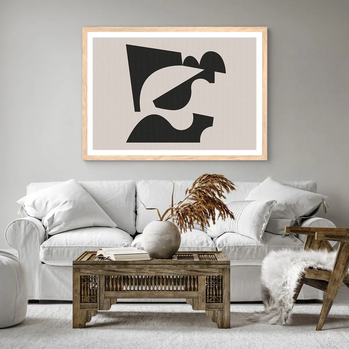Pôster com moldura de carvalho claro - Para automontagem - 100x70 cm
