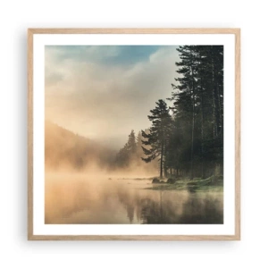 Pôster com moldura de carvalho claro - O nascimento do dia - 60x60 cm