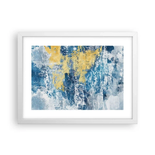 Pôster em moldura branca - Abstração cheia de clima - 40x30 cm