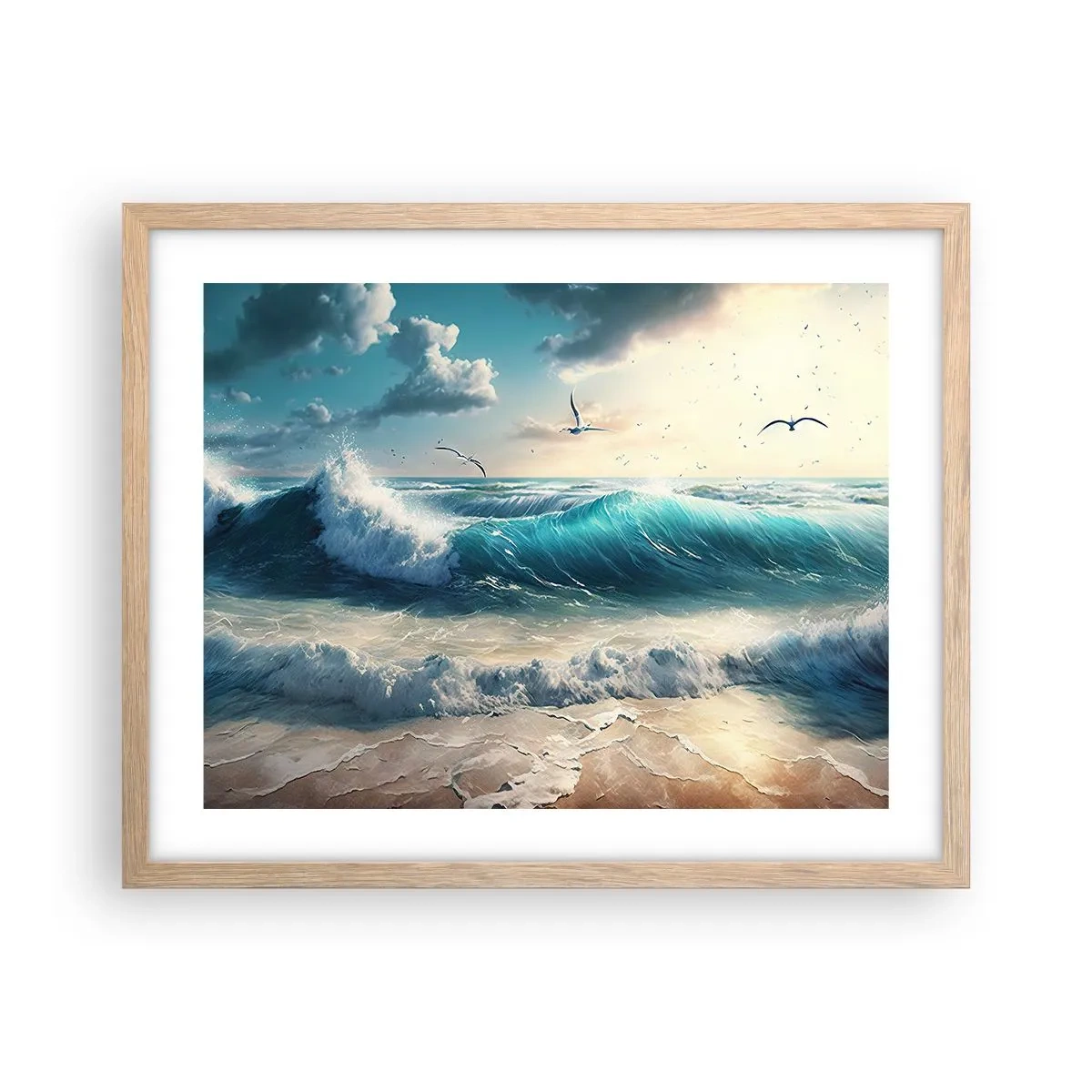 Pôster com moldura de carvalho claro - Cantarola apenas para si - 50x40 cm