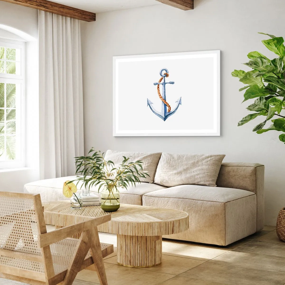 Pôster em moldura branca - Ahoy aventura! - 50x40 cm