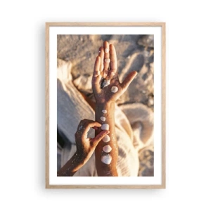 Pôster com moldura de carvalho claro - Beleza na ponta dos dedos - 50x70 cm