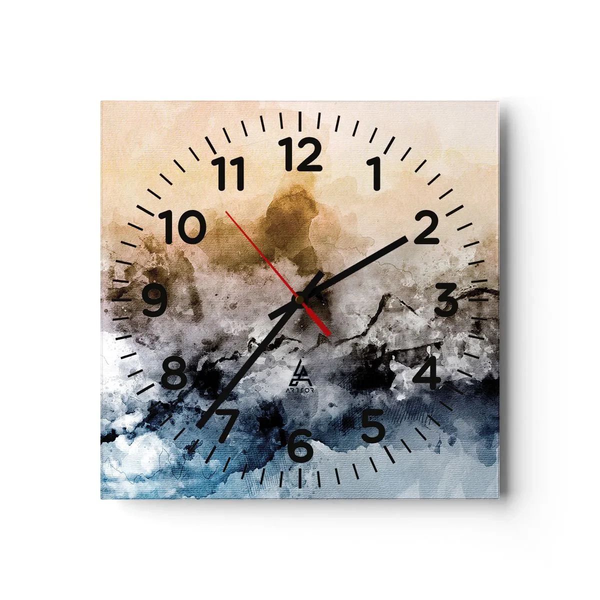 Relógio de parede - Relógio em vidro - Imersos no tumulto do nevoeiro - 40x40 cm