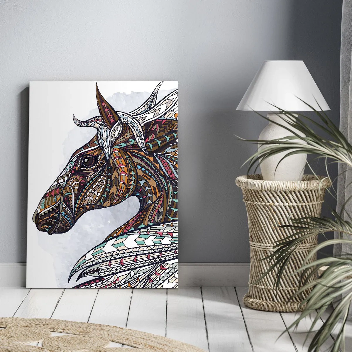 Quadro em tela - Corcel do guerreiro celta - 50x70 cm