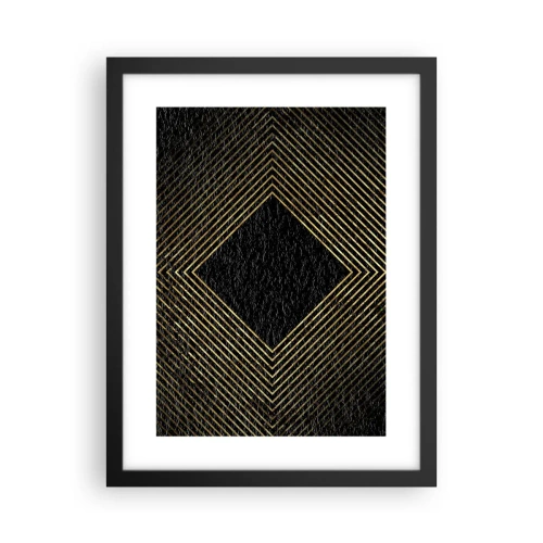 Pôster com moldura preta - Geometria em estilo glamoroso - 30x40 cm
