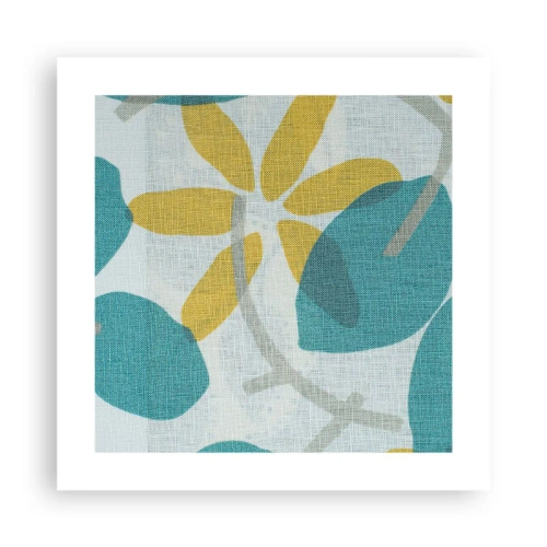 Pôster - Entre as folhas azuis - 40x40 cm