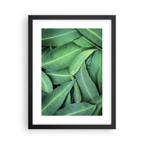 Pôster com moldura preta - Suculentas e frescas - 30x40 cm