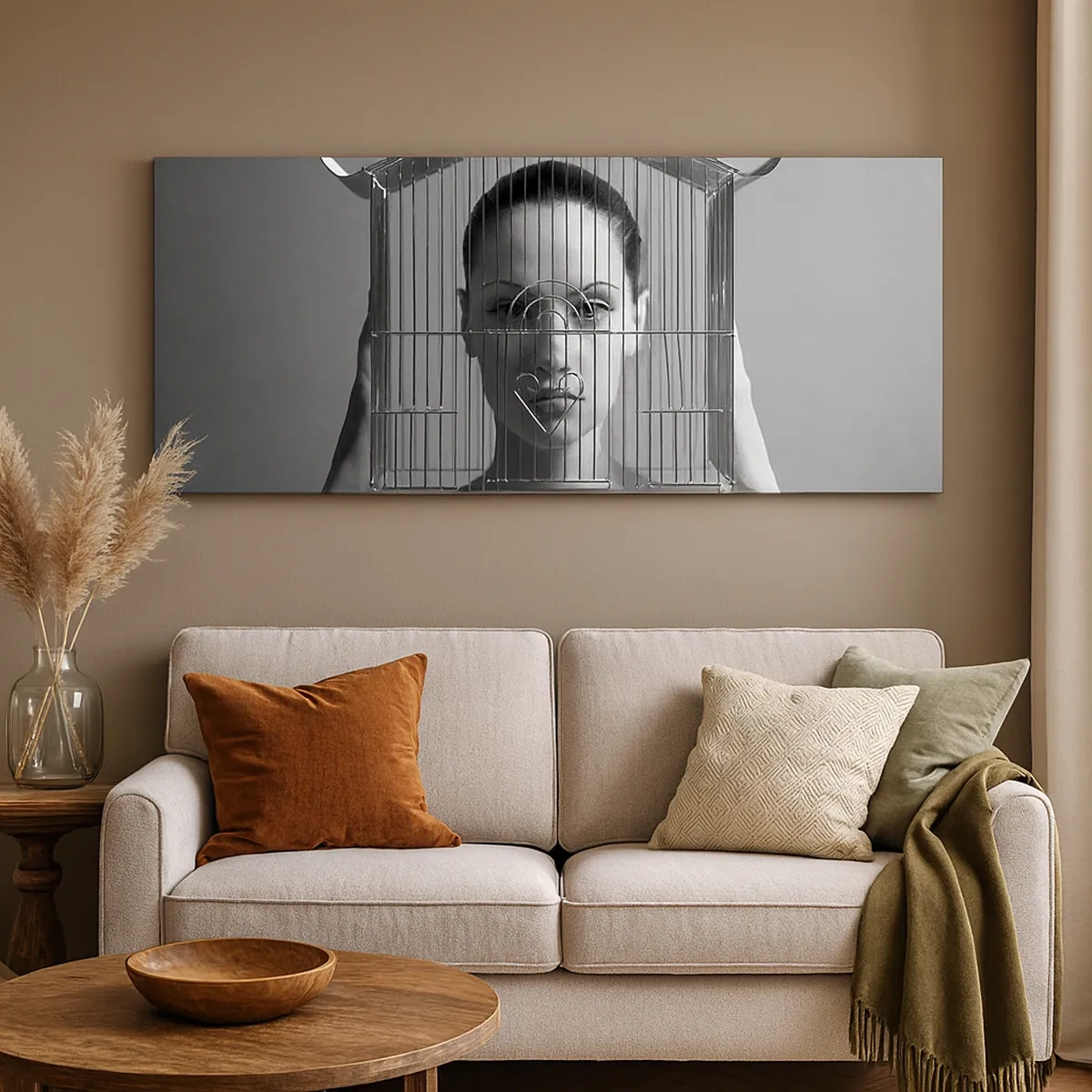 Quadro em tela - Retrato um pouco surreal - 30x30 cm