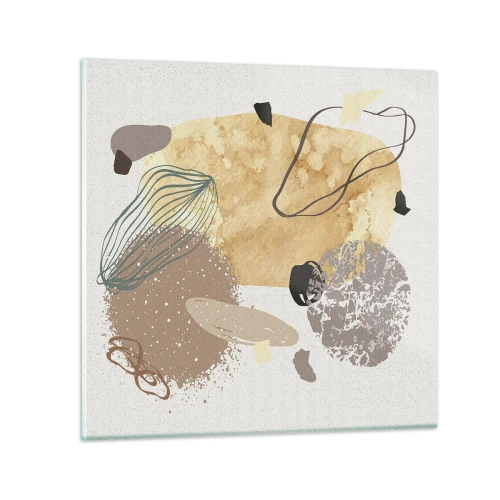 Quadro em vidro - Plumcologia aplicada - 60x60 cm