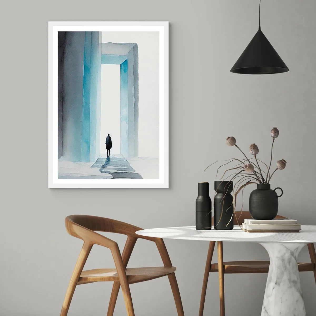 Pôster em moldura branca - Viva sem limites - 30x40 cm