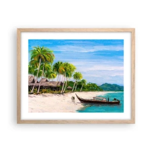 Pôster com moldura de carvalho claro - Um sonho exótico - 50x40 cm