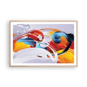 Pôster com moldura de carvalho claro - A dança dos elementos da natureza - 91x61 cm