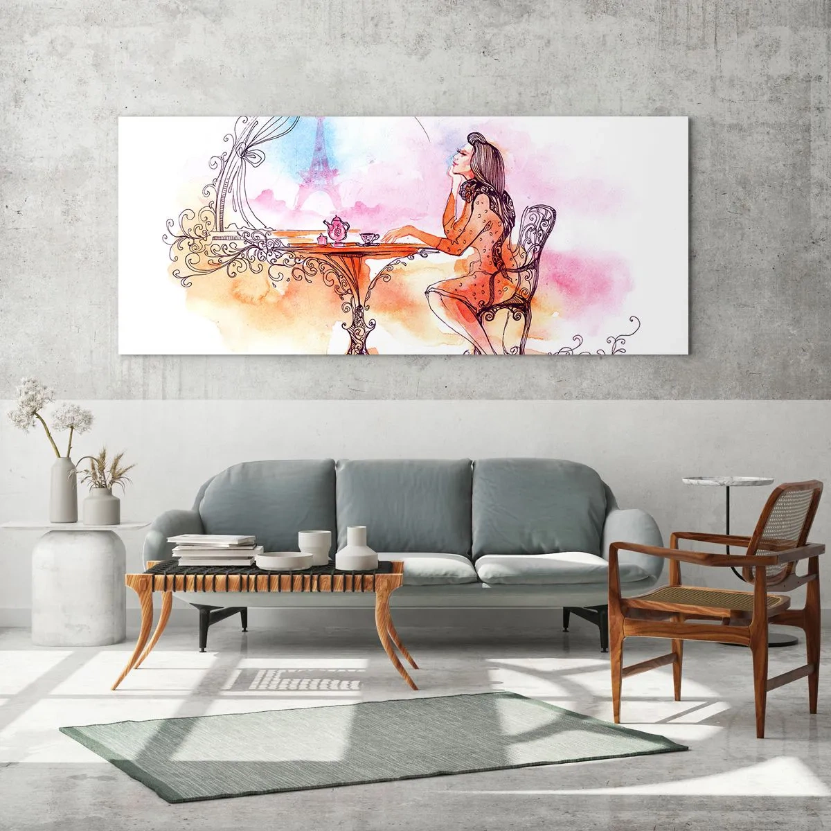 Quadro em vidro - Elegância parisiense - 160x50 cm