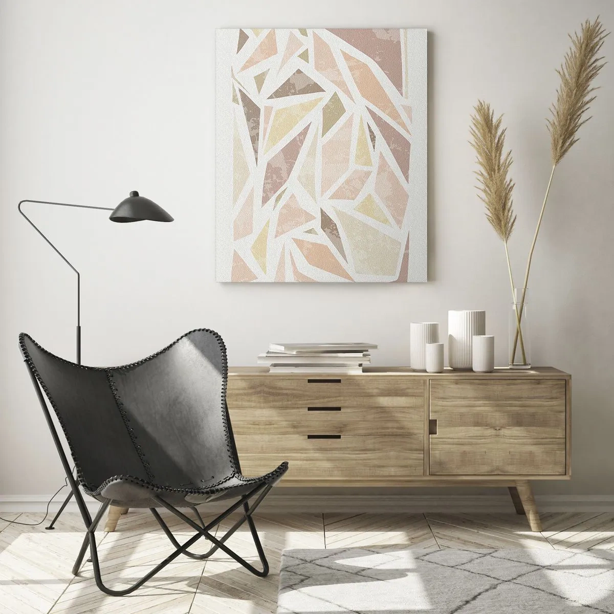 Quadro em vidro - Composição de vitral - 50x70 cm