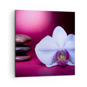 Quadro em tela - O estudo do frescor em roxo - 60x60 cm