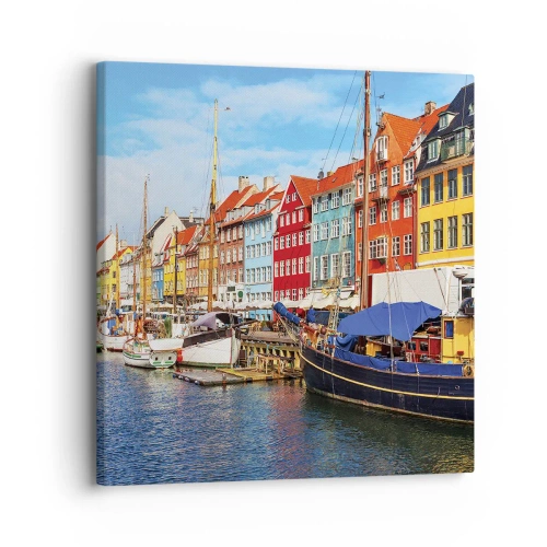 Quadro em tela - Orla alegre - 30x30 cm