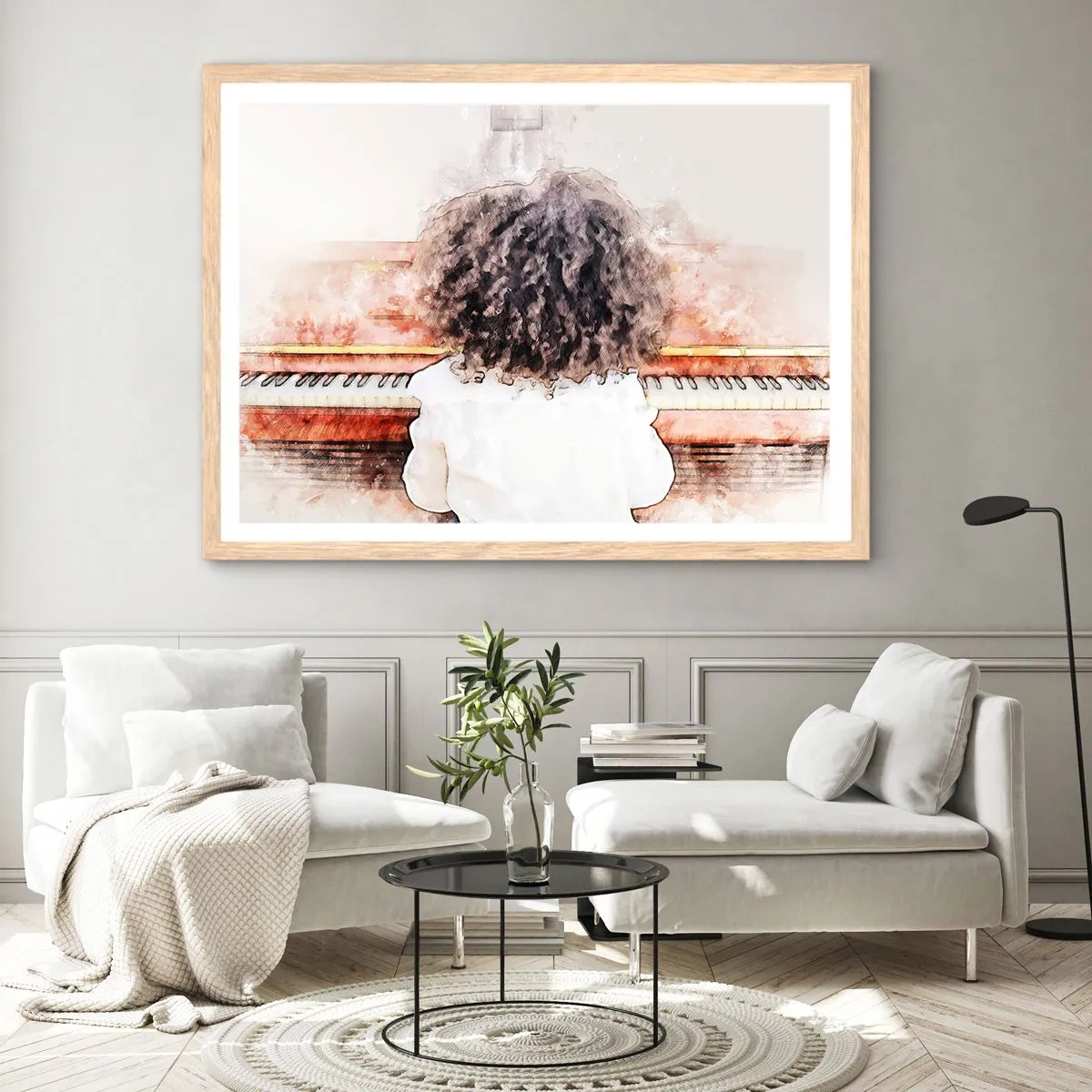 Pôster com moldura de carvalho claro - Num mundo novo - 91x61 cm