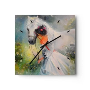 Relógio de parede - Relógio em vidro - Como um belo sonho - 30x30 cm