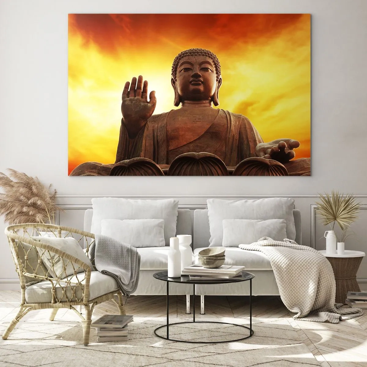 Quadro em vidro - Paz do mundo - 100x70 cm