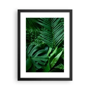 Pôster com moldura preta - Envolto em verde - 30x40 cm