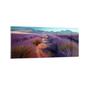 Quadro em vidro - Campos perfumados - 100x40 cm