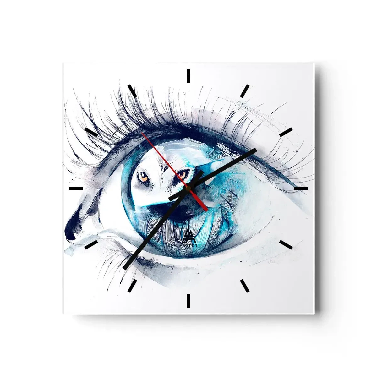 Relógio de parede - Relógio em vidro - Cara a cara com o selvagem - 30x30 cm