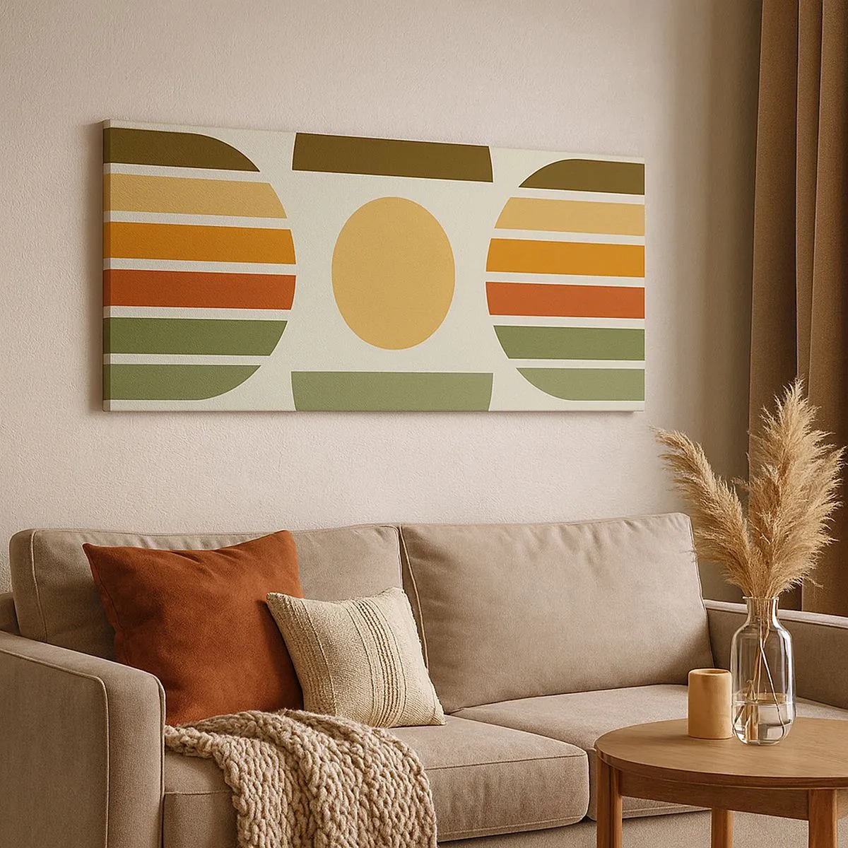 Quadro em tela - Em tons terrosos - 100x40 cm