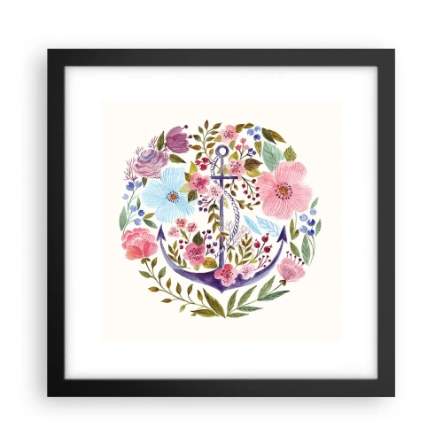 Pôster com moldura preta - O bom sonho de um marinheiro - 30x30 cm