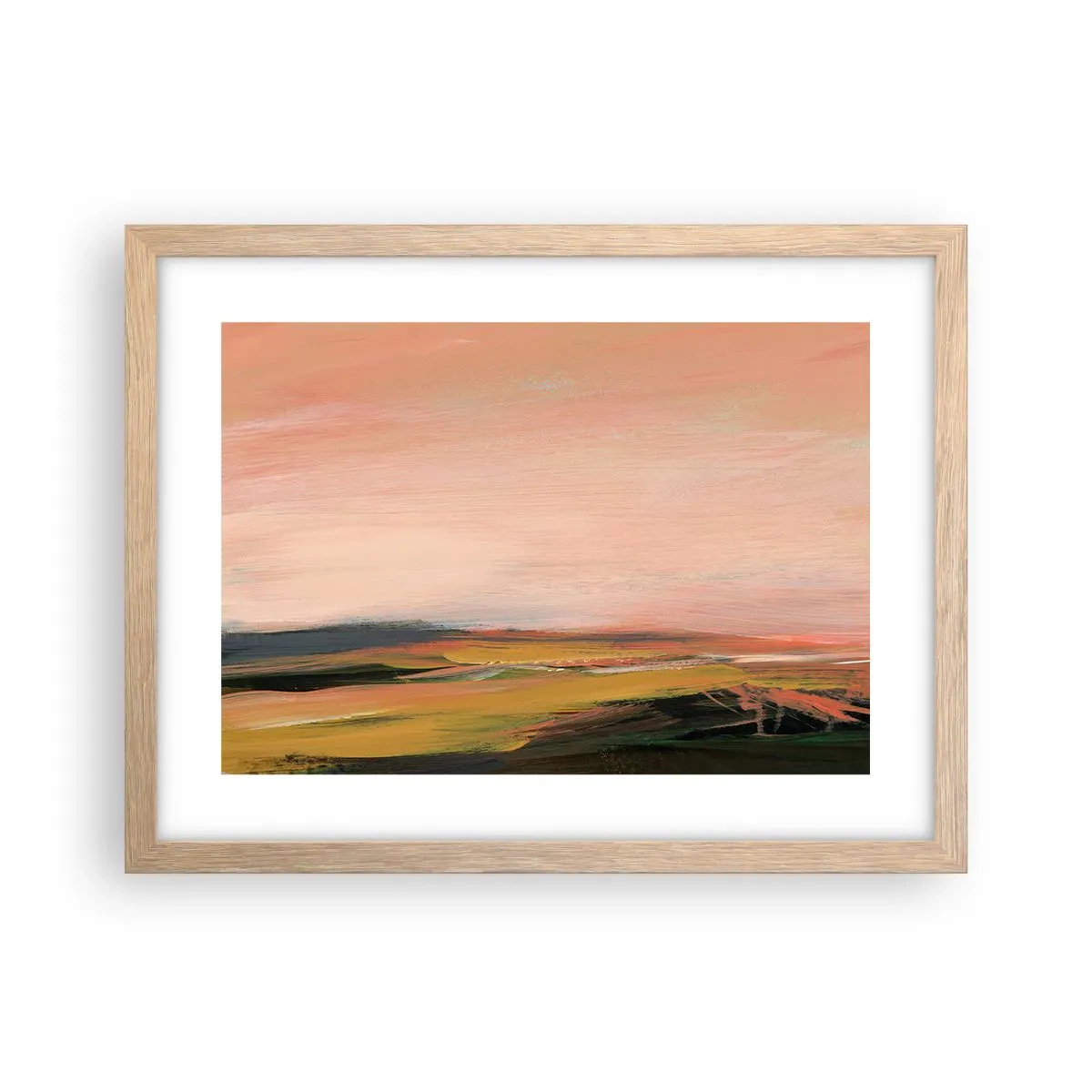 Pôster com moldura de carvalho claro - Em tons rosa - 40x30 cm