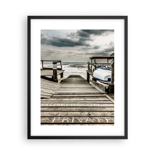 Pôster com moldura preta - Praia da meia-noite - 40x50 cm