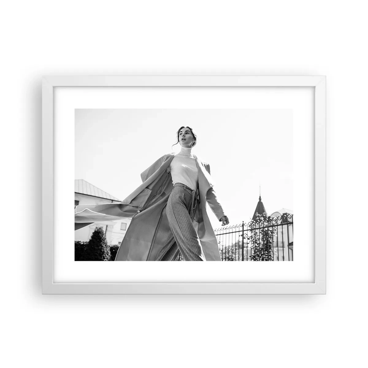 Pôster em moldura branca - Vens comigo? - 40x30 cm