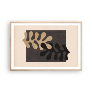 Pôster com moldura de carvalho claro - Ausência e complemento - 91x61 cm