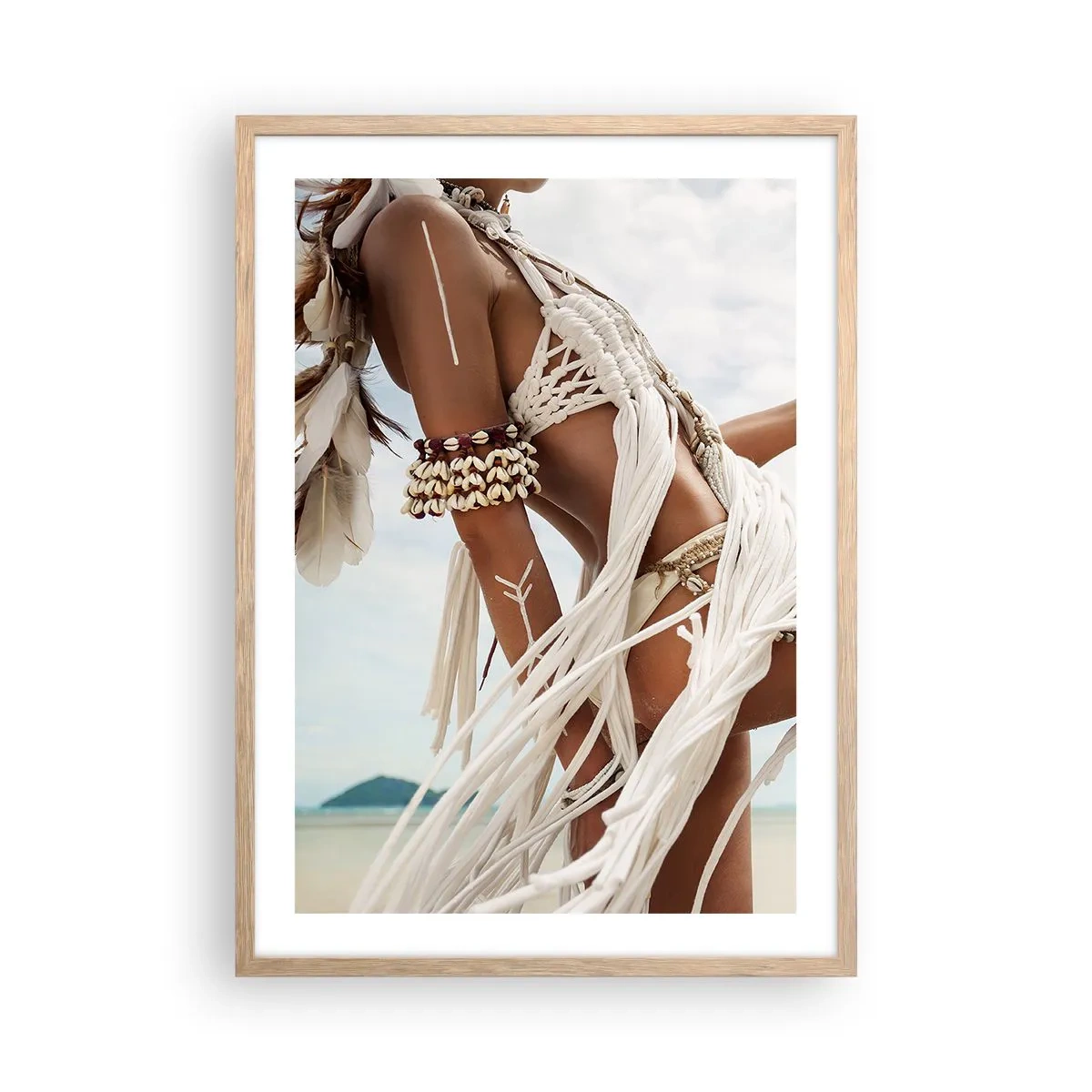Pôster com moldura de carvalho claro - Sacerdotisa do Sol - 50x70 cm
