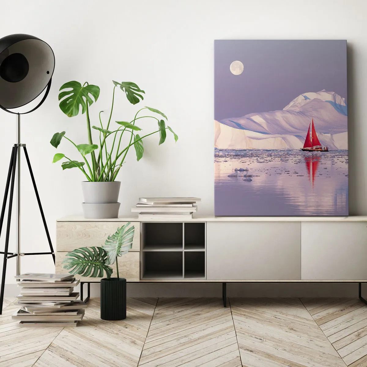 Quadro em tela - O calor da vela, a frieza do gelo - 50x70 cm