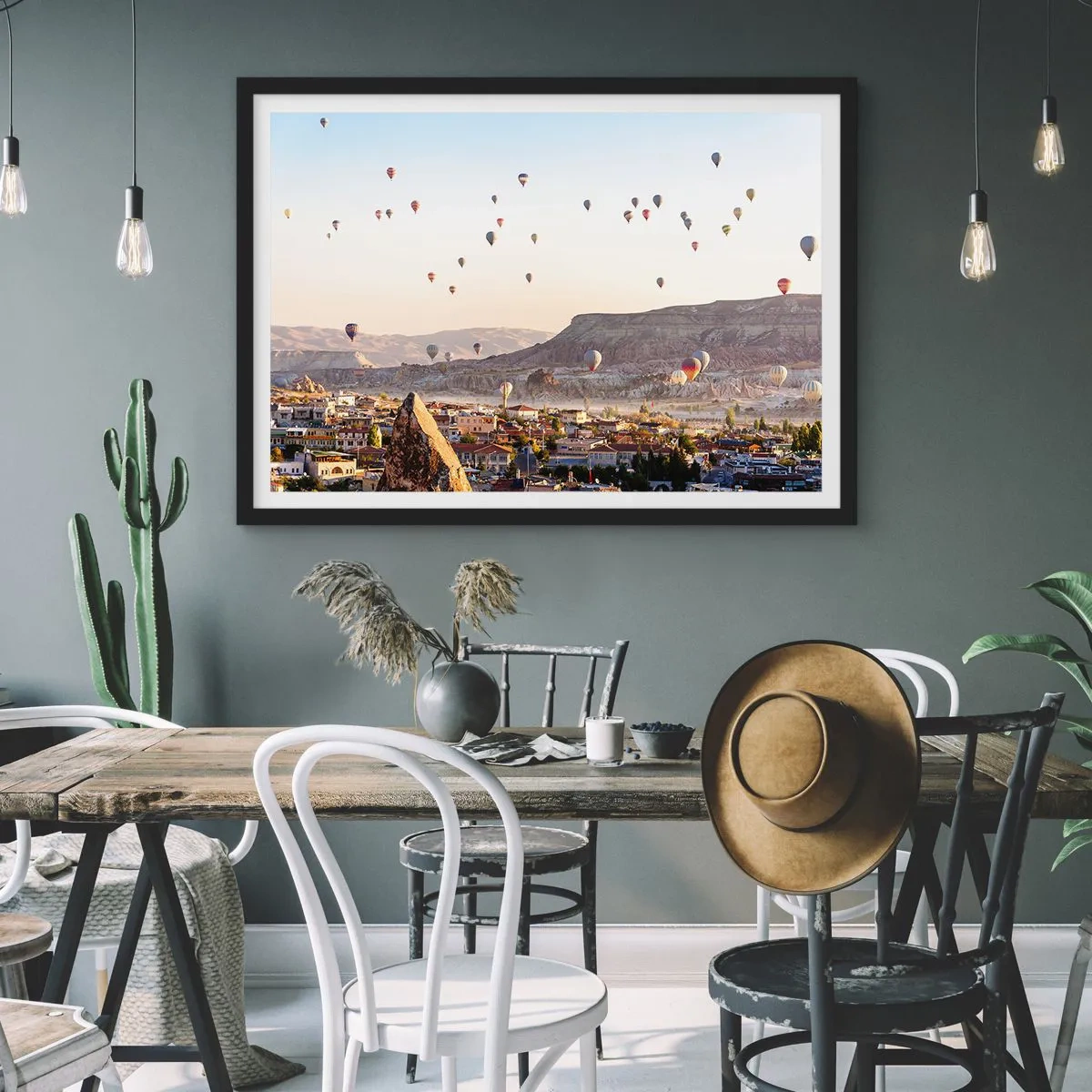 Pôster com moldura preta - Como navios no céu - 100x70 cm