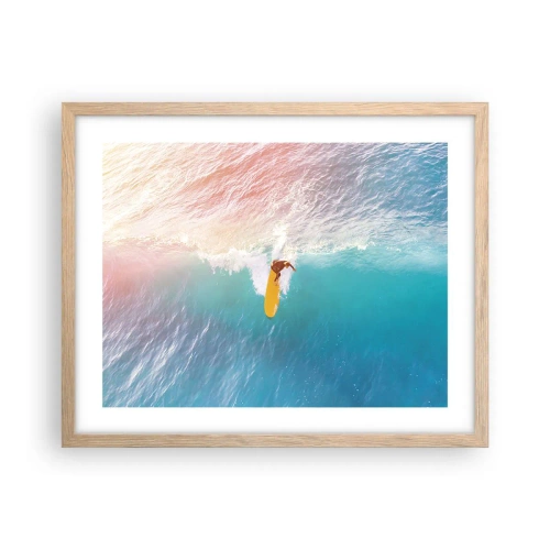 Pôster com moldura de carvalho claro - Cavaleiro oceânico - 50x40 cm