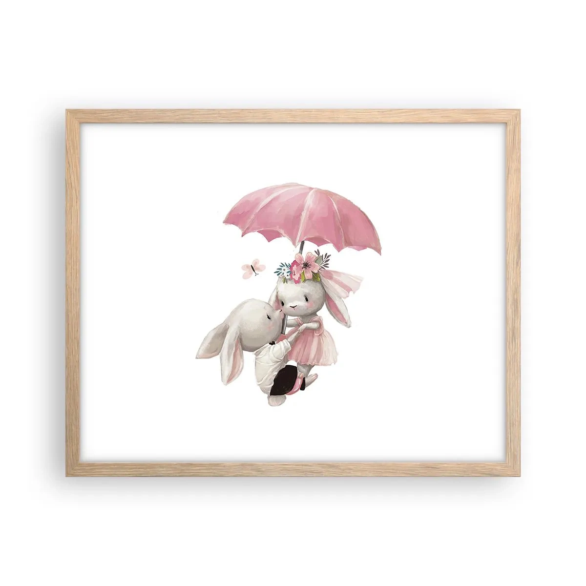 Pôster com moldura de carvalho claro - Isso é amor - 50x40 cm