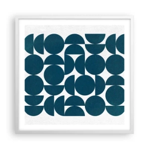Pôster em moldura branca - Círculos e semicírculos - 60x60 cm