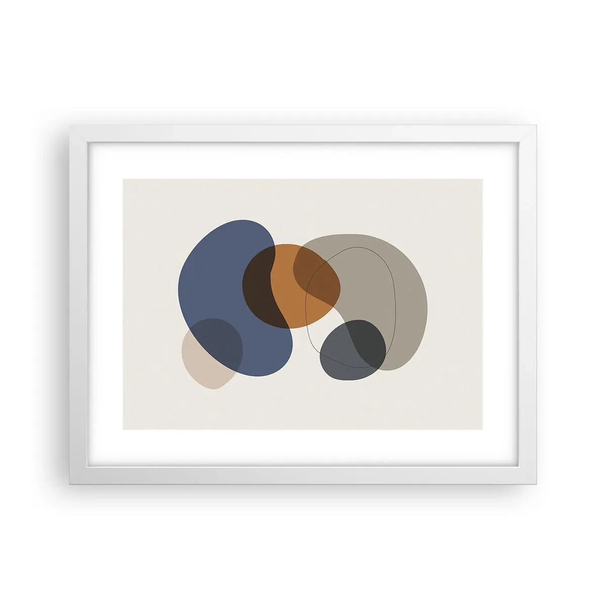 Pôster em moldura branca - Gotas de cor - 40x30 cm