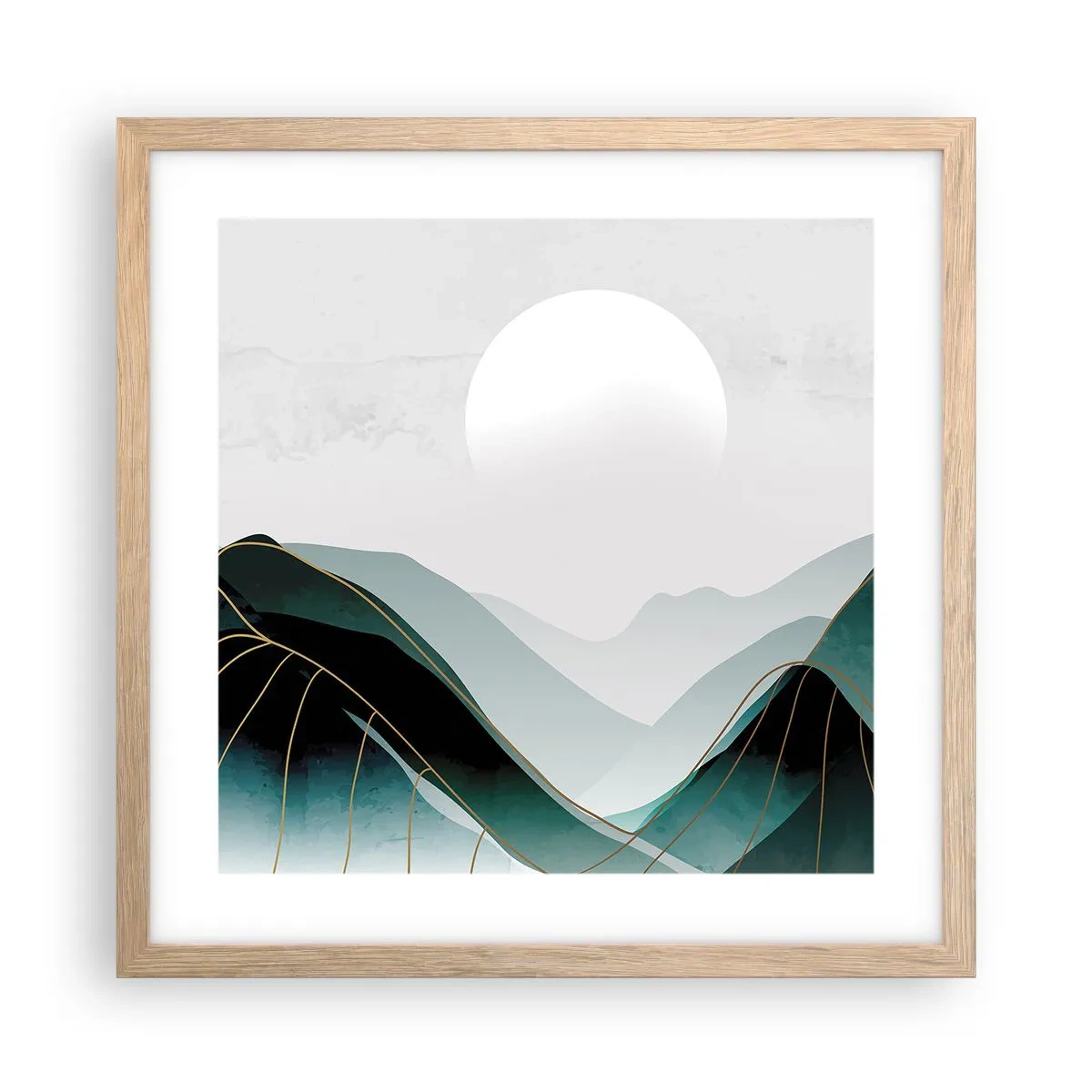 Pôster com moldura de carvalho claro - Em plena majestade - 40x40 cm