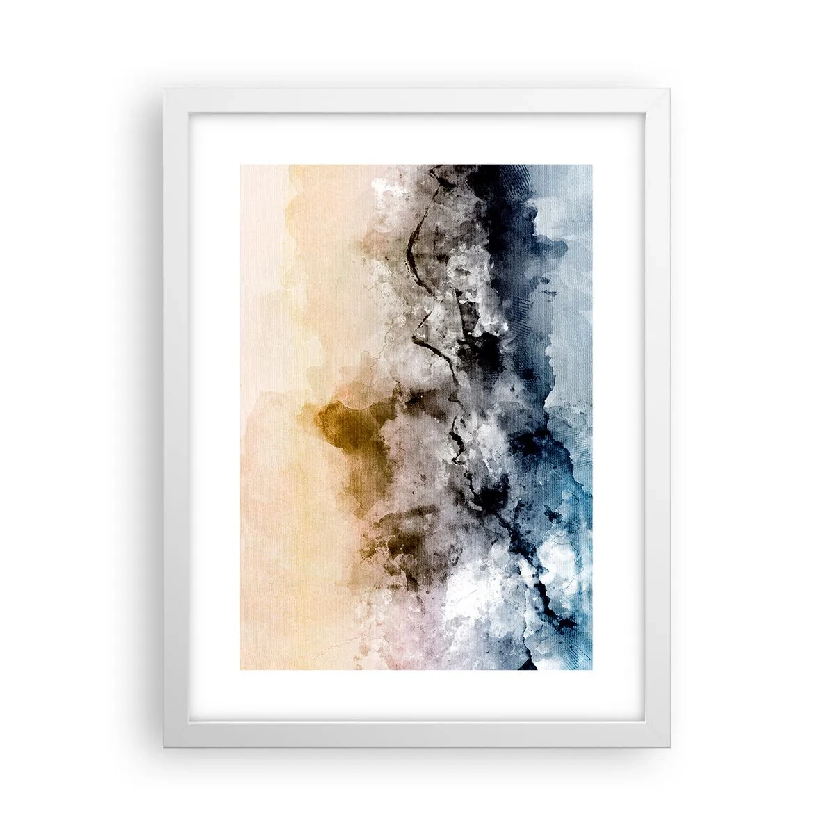 Pôster em moldura branca - Imersos no tumulto do nevoeiro - 30x40 cm