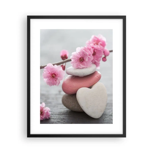 Pôster com moldura preta - Flor de cerejeira - 40x50 cm
